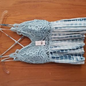 NWT Willow and Root Buckle Tie Dye Crochet Cut Out Tank XL
